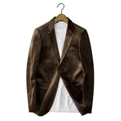 Marvel Venom Plush Velvet Suit Jacket Men's Slim Fit Korean Style Autumn Winter Casual Blazer British Single Suit Trendy Cosplay Costume - Halloweez