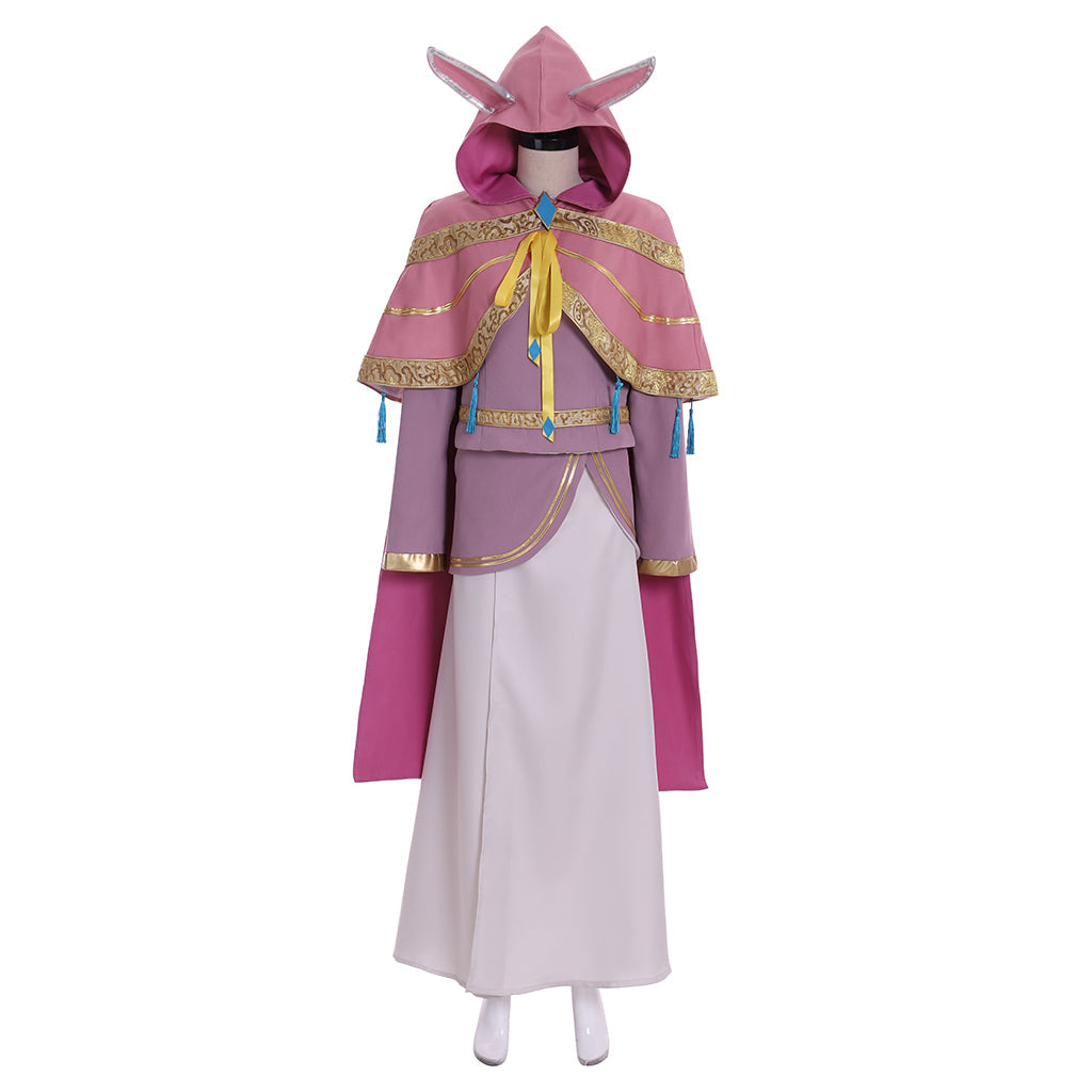 Halloweez Kingdom Hearts III Ava Cosplay Costume Women’s Pink Hooded Dress with Skirt