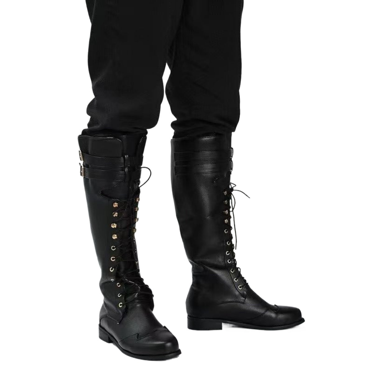 Halloweez Medieval Steampunk Cosplay Boots, Unisex PU Leather Pirate Larp Shoes - Halloweez