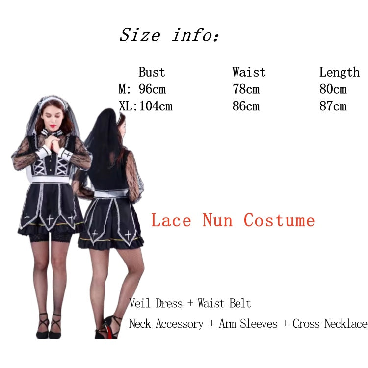 Halloween Medieval Nun Priest Robe COS Costume Virgin Mary Father Wizard Stage Performance Clothing - Halloweez