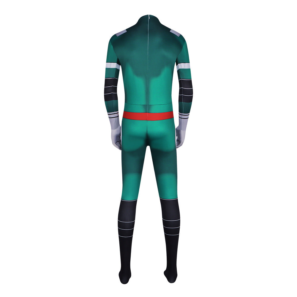My Hero Academia Deku Battle Suit Tight Jumpsuit Cosplay Costume for Halloween Anime Role Play - Halloweez