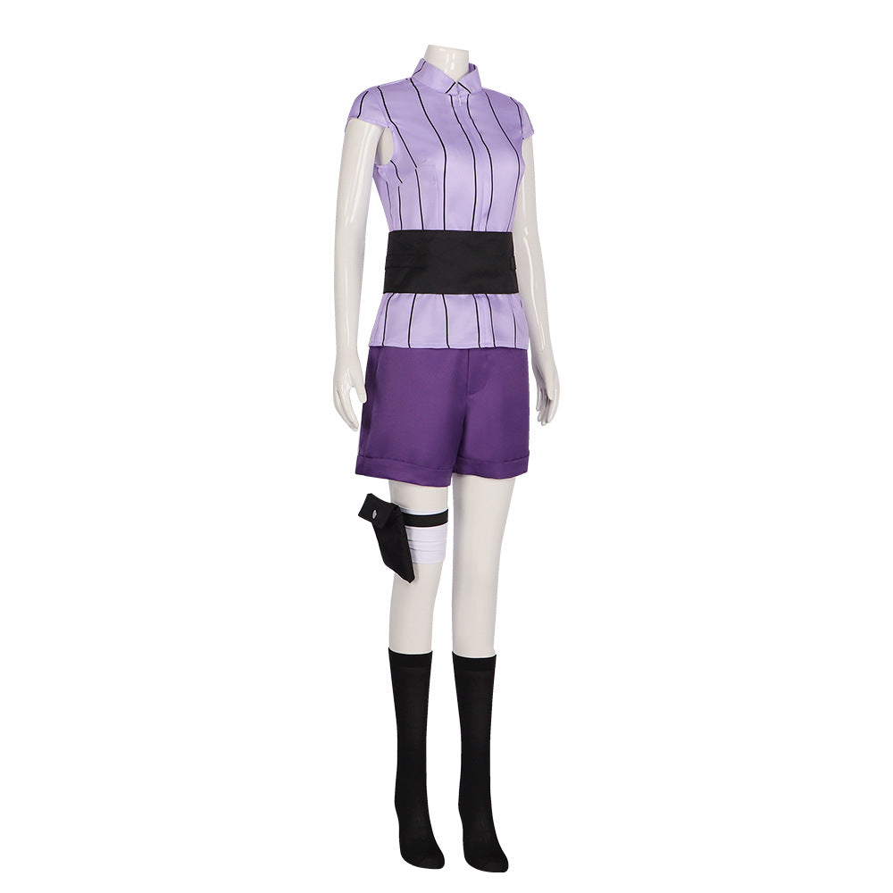Halloween Anime Ninja Cosplay Costume Hyuga Hinata Role Play Performance Outfit - Halloweez