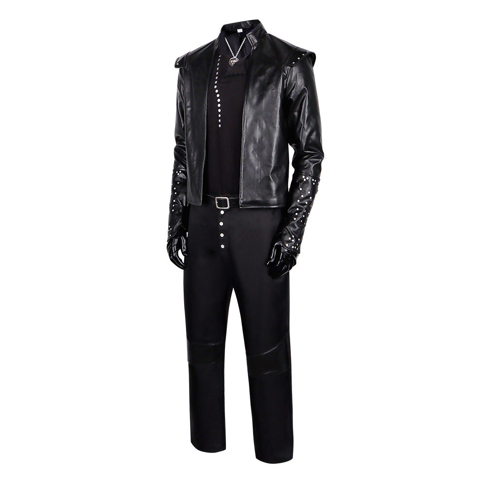 Witcher Geralt of Rivia Cosplay Costume Full Set Leather Jacket Halloween Game Character Outfit