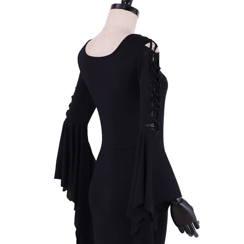 Wednesday Addams Black Dress Cosplay Costume from The Addams Family - Halloweez