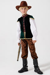 2025 New European and American Wide Brim Hat Western Cowboy Children's Medieval Stage Performance Costume Cosplay Costume - Halloweez