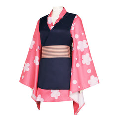 Demon Slayer Cosplay Kamado Tanjiro Sister Kanao Tsuyuri Short Kimono Costume for Stage Performance - Halloweez