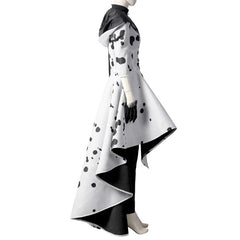 Abrigo de cosplay de Cruella de Vil para Halloween: moda inspirada en villanos icónicos para Halloween y eventos especiales