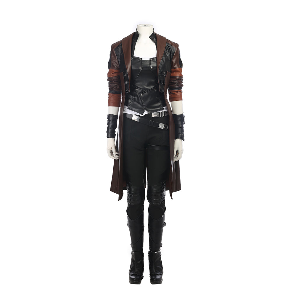 Gamora Cosplay Full Set Outfit, Marvel Guardians of the Galaxy Vol.2 Same Style Coat, Women Movie Cosplay Costume for Halloween Party - Halloweez