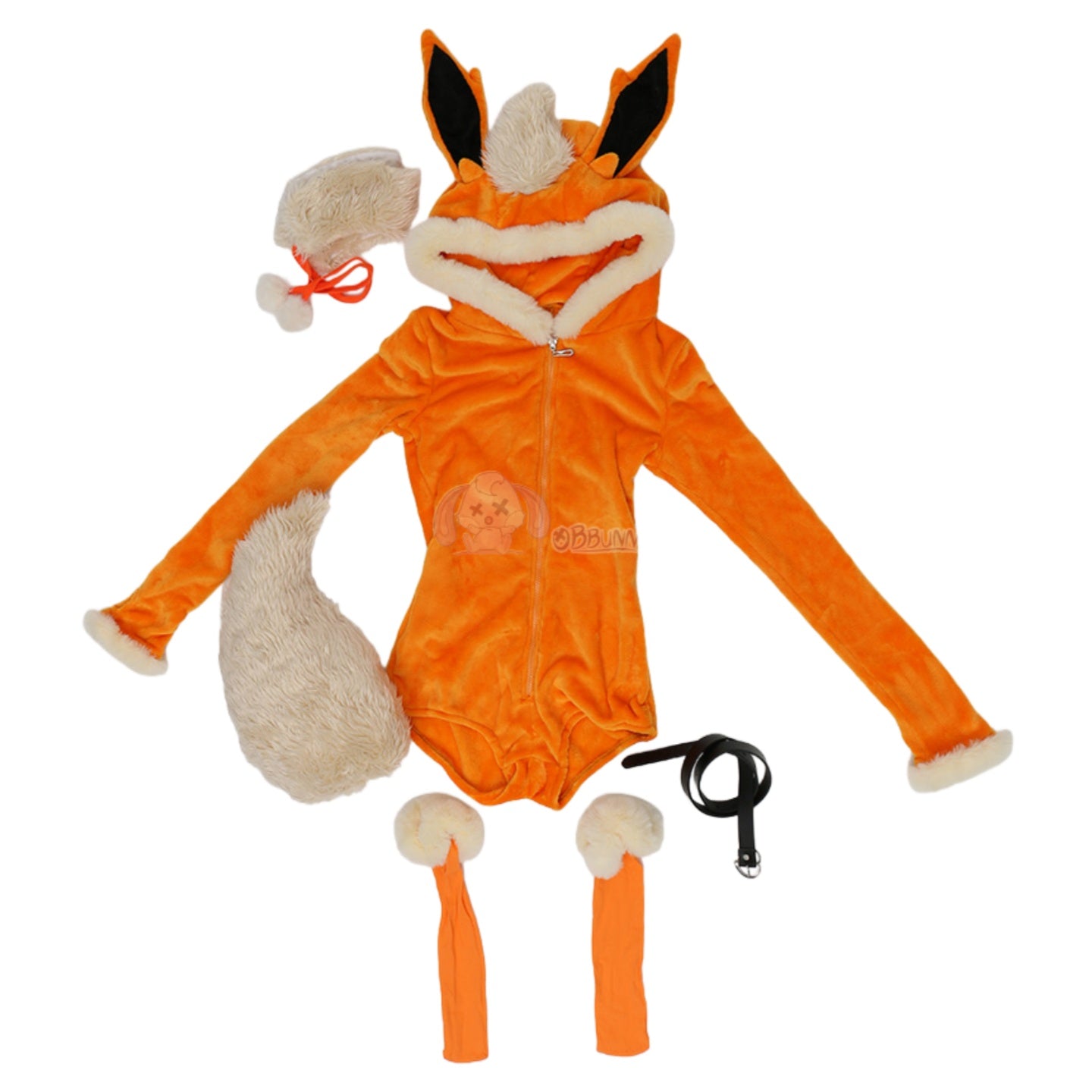 Flareon Kigurumi Cosplay Hoodie - Official Pokemon Plush Costume Pajamas for Women - Halloweez