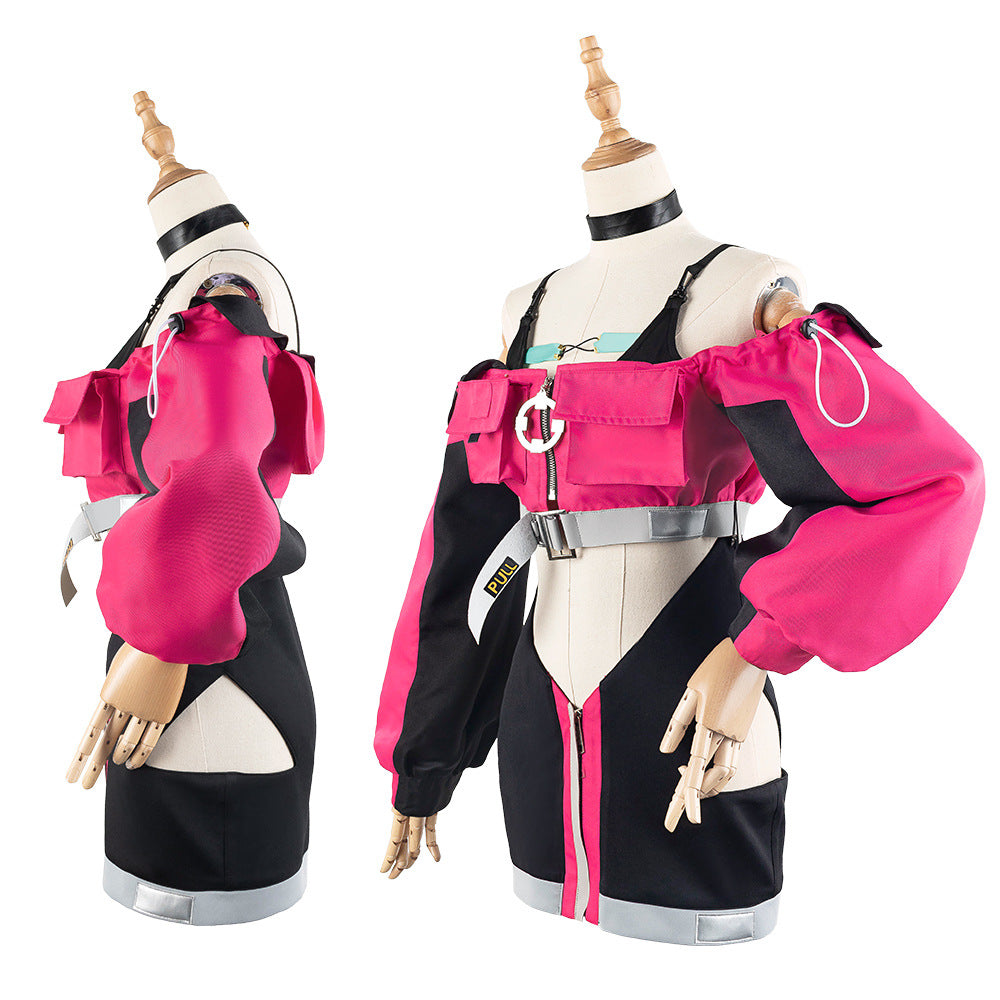 Path to Nowhere Prisoner Nino Anime Cosplay Costume Belly Baring Halter Dress Set - Halloweez