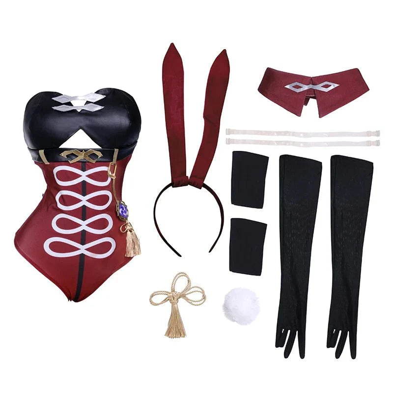 Halloweez Genshin Impact Beidou Bunny Girl Costume Sexy Women Jumpsuit Original Cosplay Costume Full Set - Halloweez