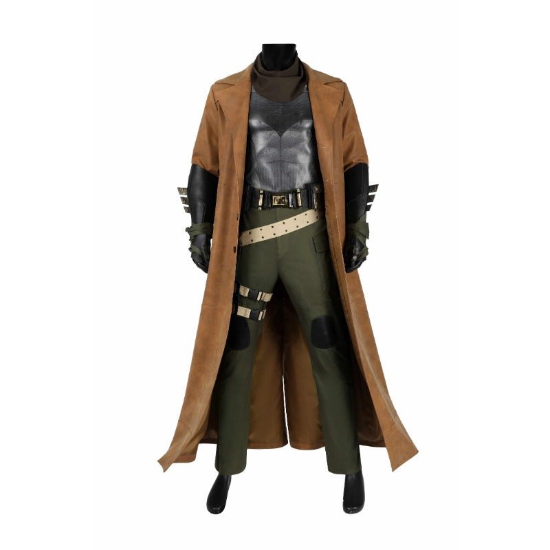 Ben Affleck Batman Cosplay Costume - Justice League Leather Battle Trench Coat - Coscosmos