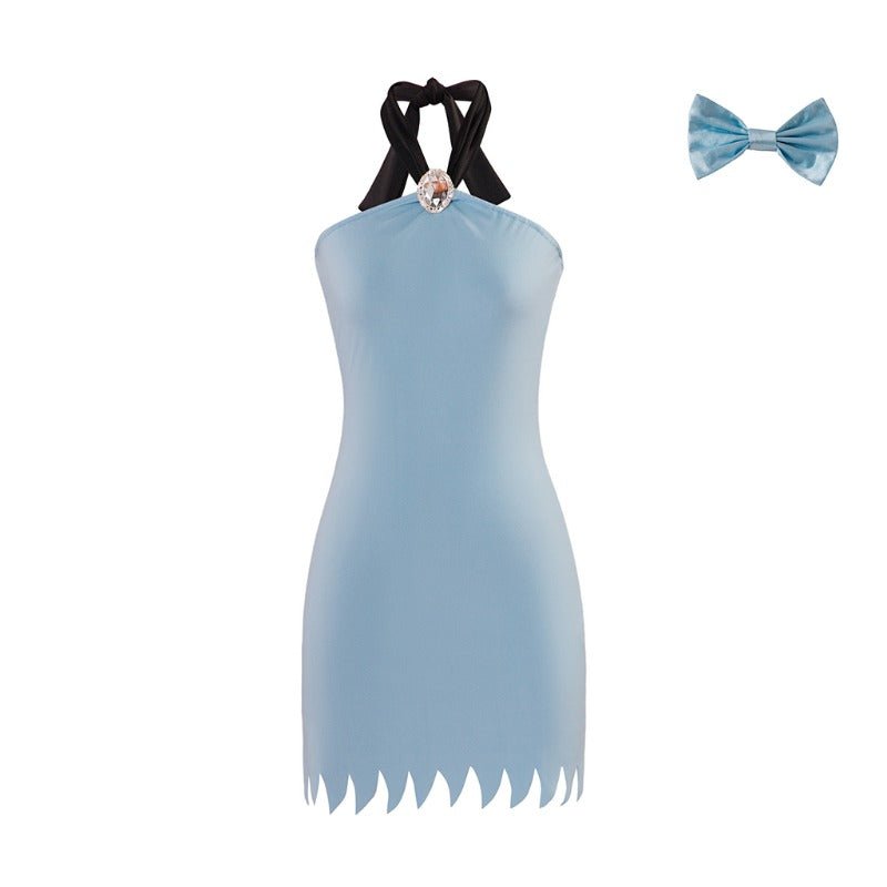 Halloweez Sexy Blue Mini Dress - Betty Rubble Costume for Women | Flintstones Cosplay - Halloweez