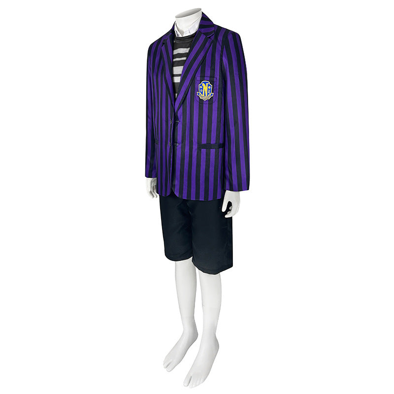 Wednesday Season 2 Pugsley Addams Cosplay Costume - The Addams Family TV Show Outfit - Halloweez