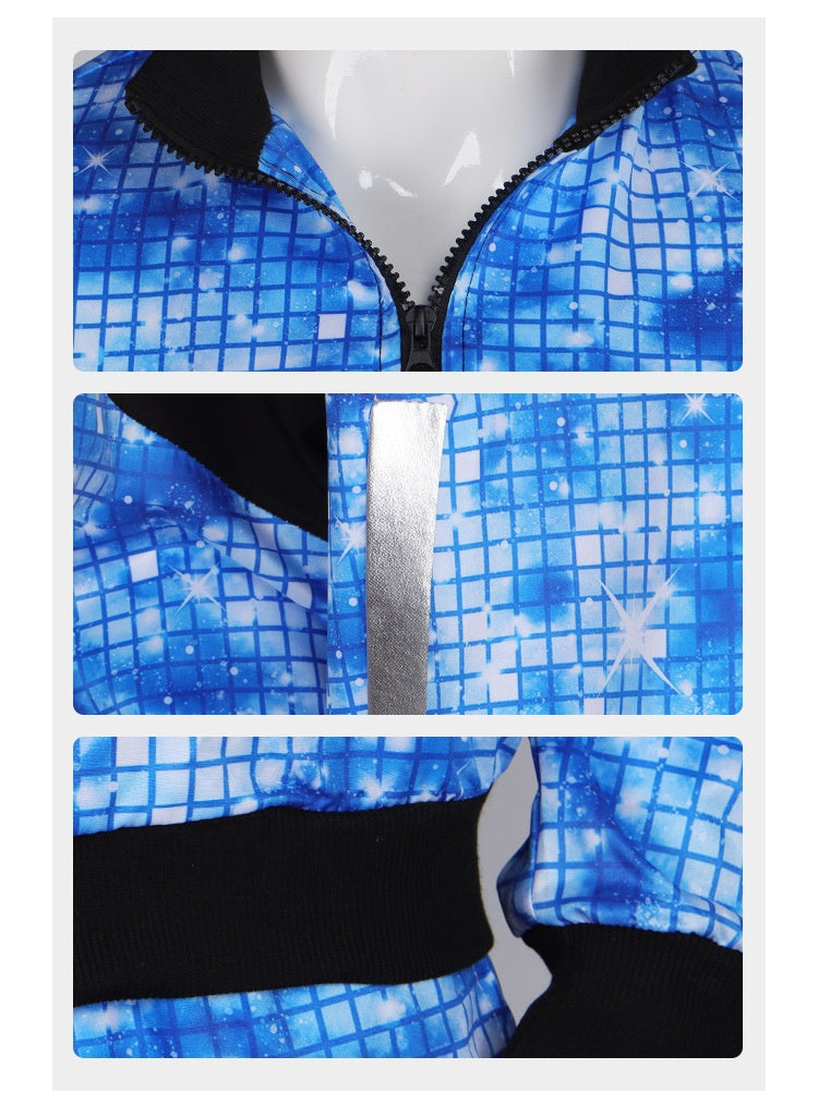 Hot Retro Trend Party Stage Performance Costume 80s Disco Outfit Jacket Pants Sportswear