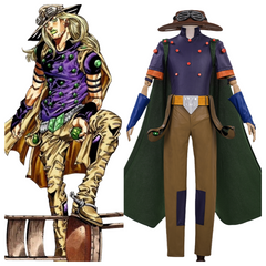 Complete JoJo's Bizarre Adventure Steel Ball Run Gyro Zeppeli Official Cosplay Costume Set - Halloweez
