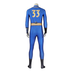 Male Vault Jumpsuit Cosplay from Fallout TV Series, Slim Fit Stretch Bodysuit for Cosplay - Halloweez