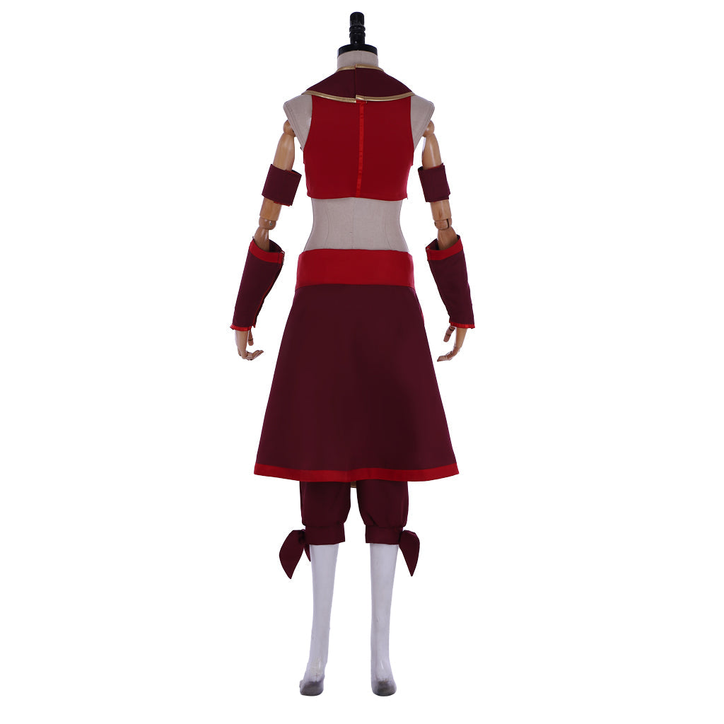 Halloweez Avatar: The Last Airbender Suki Cosplay Suit - Fire Nation Red Dress - Halloweez
