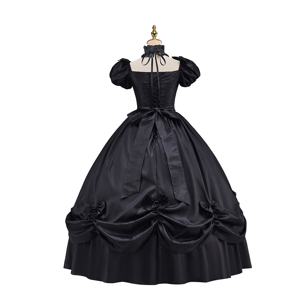 Victoria Black Dress with Bow Skirt Cosplay Costume