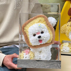 Caja de regalo con figura de cachorro de bichón maltés de Halloween: regalo de Navidad ideal para novia o mejor amiga