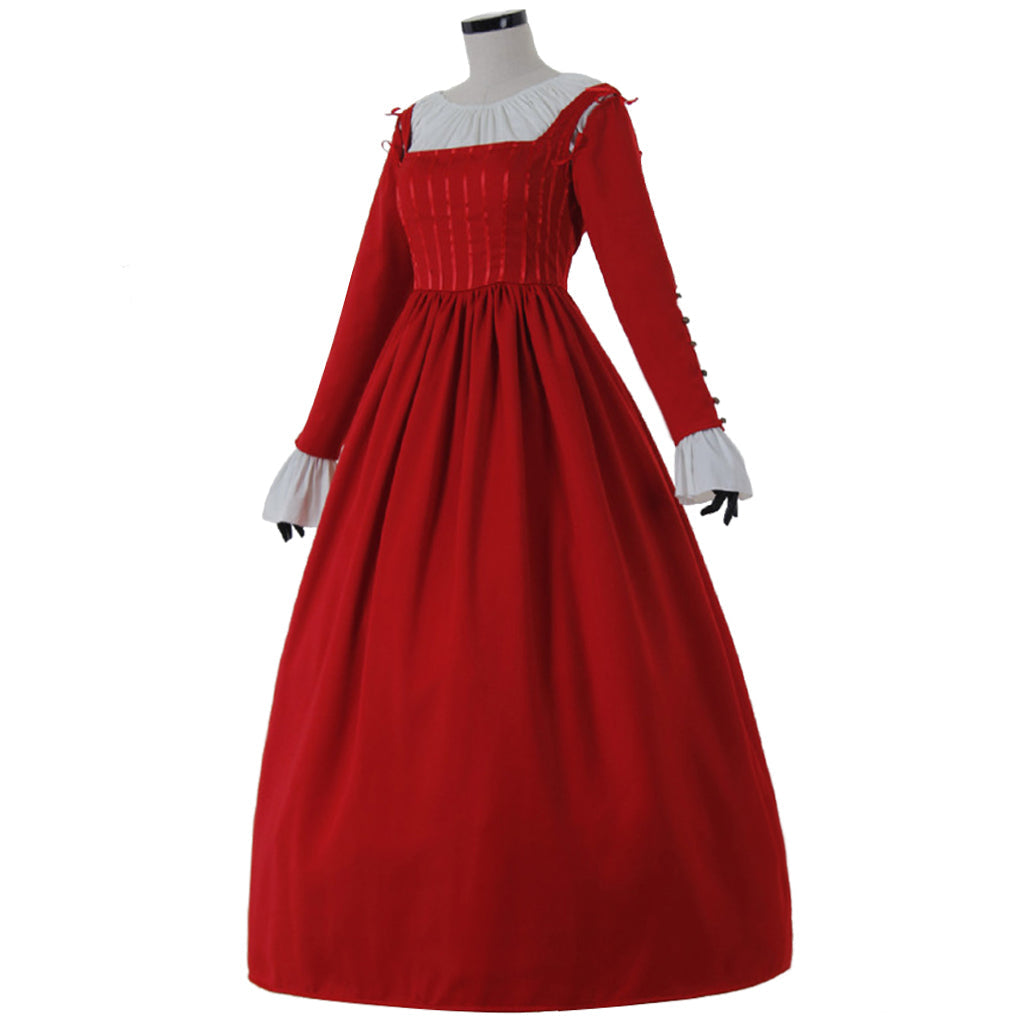 Vestido de noche de princesa victoriana renacentista rojo para mujer para carnaval y fiestas temáticas