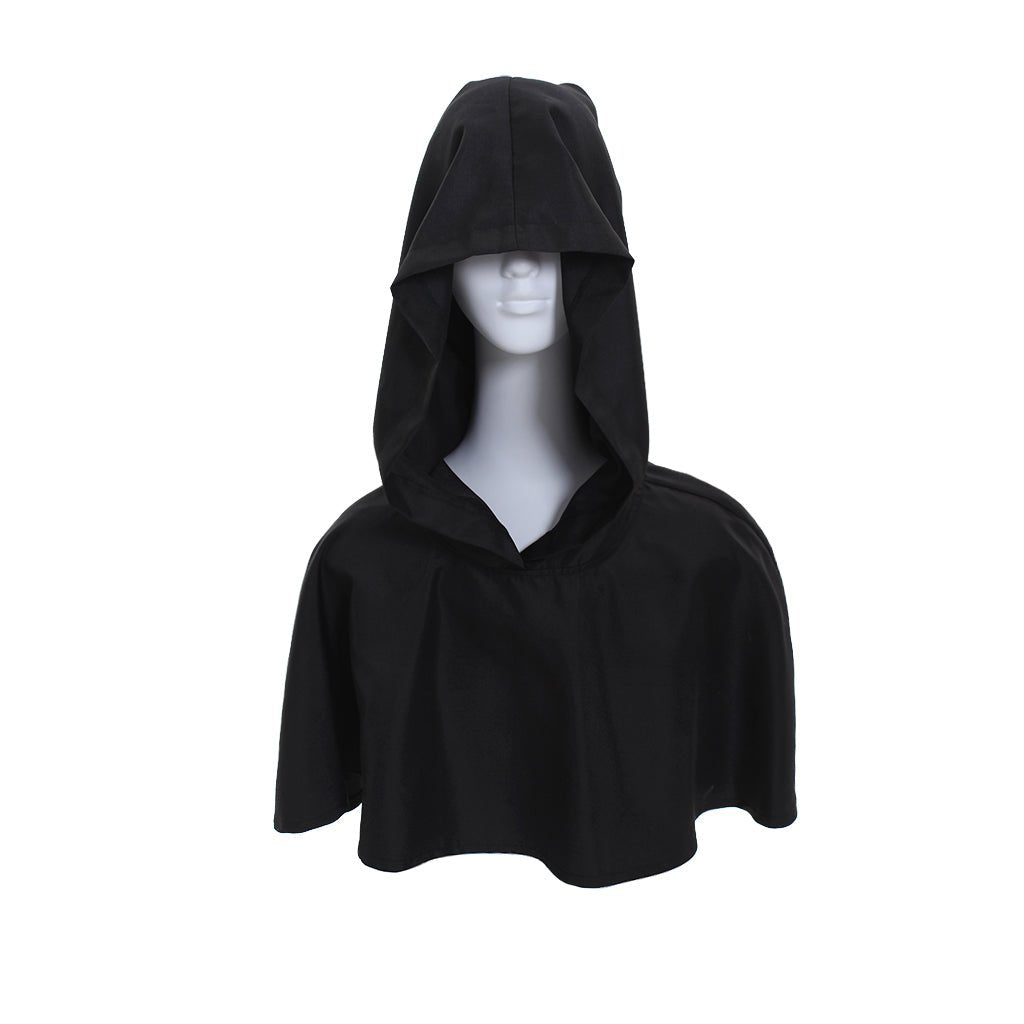 Black Hooded Cape Cloak Mantle Coat Wicca Pagan Robe - Coscosmos