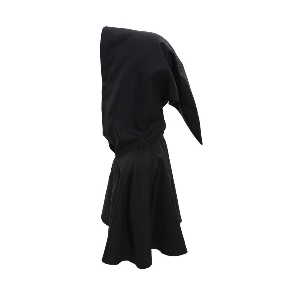 Black Hooded Cape Cloak Mantle Coat Wicca Pagan Robe - Coscosmos