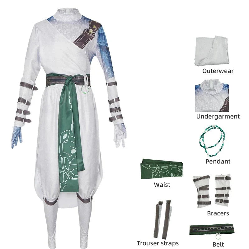 Black Myth Wukong White - Clad Noble Cosplay Costume | White Robe Halloween Suit for Men | Elegant Noble Design for Fans - Coscosmos