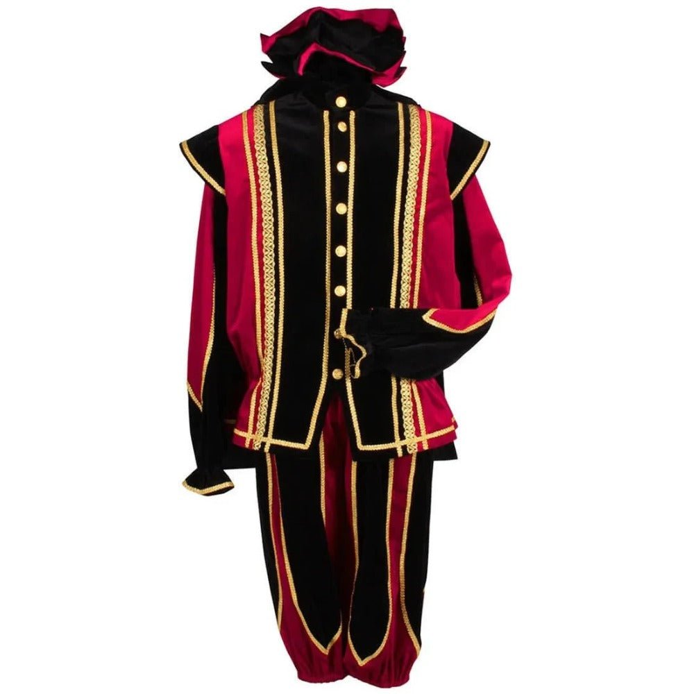 Black Peter Cosplay Costume for Men - Traditional Tudor Velvet Festival Outfit with Ball Gown - Coscosmos