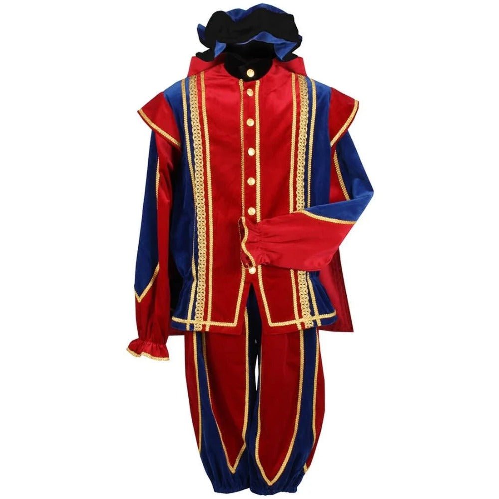 Black Peter Cosplay Costume for Men - Traditional Tudor Velvet Festival Outfit with Ball Gown - Coscosmos