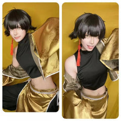 Blue Lock Anime Bachira Cosplay China Costume Kung Fu Tang Suit Wig Rose Net Sythetic Fibers Adjustable Size Gift Party - Coscosmos