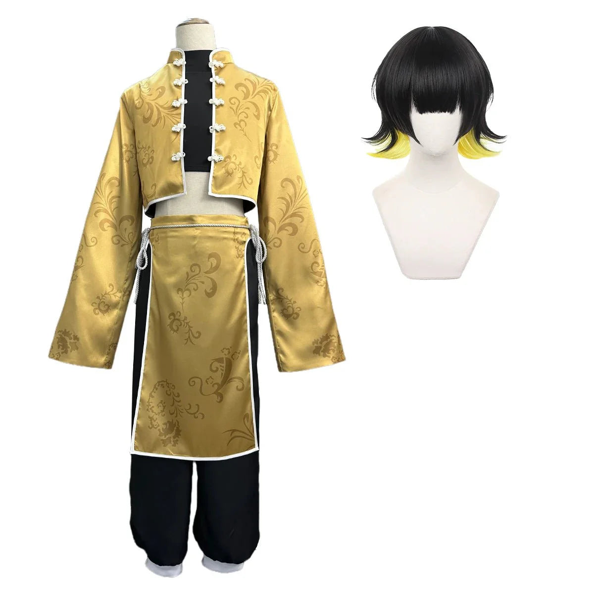 Blue Lock Anime Bachira Cosplay China Costume Kung Fu Tang Suit Wig Rose Net Sythetic Fibers Adjustable Size Gift Party - Coscosmos