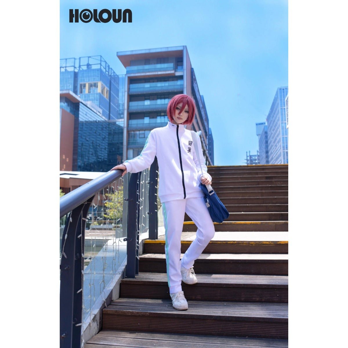 Halloweez Blue Lock Anime Chigiri Cosplay Costume with Full-Zip Tracksuit and Synthetic Fibers - Halloweez