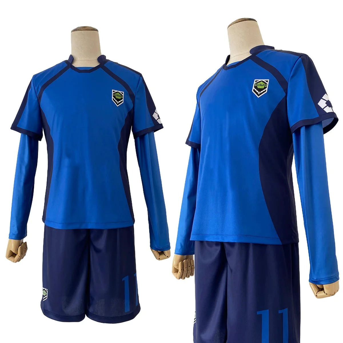 Blue Lock Anime Cosplay Costume Bastard Munchen Blank DIY Version Red Blue Football Soccer Team Training Uniform Gift - Coscosmos