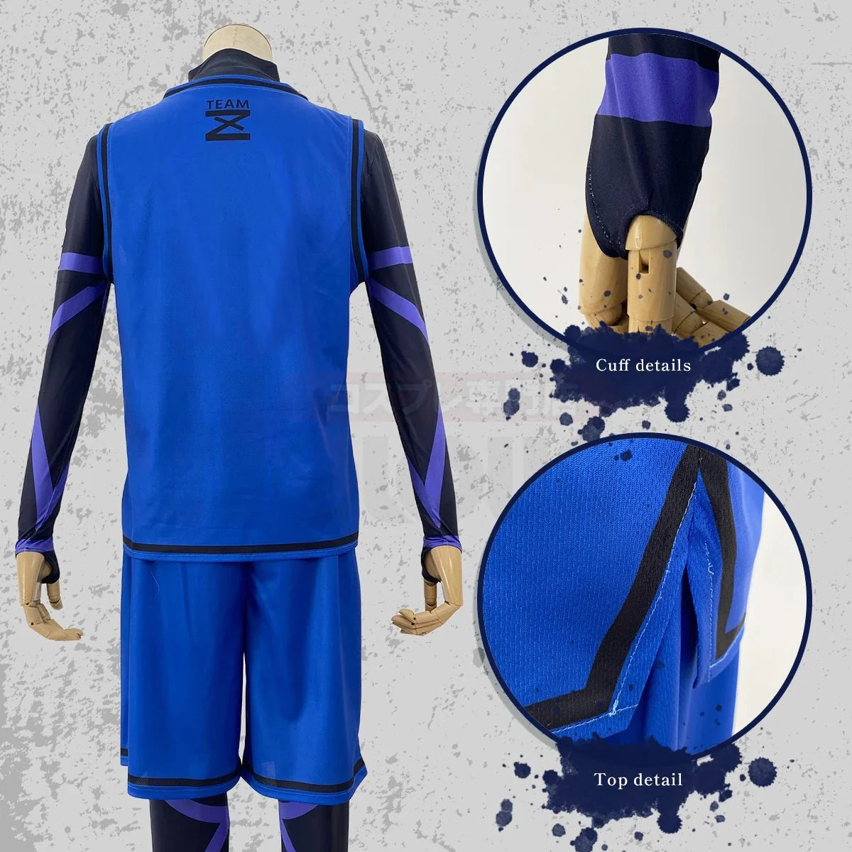 Blue Lock Anime Cosplay Costume Bastard Munchen Blank DIY Version Red Blue Football Soccer Team Training Uniform Gift - Coscosmos