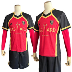 Blue Lock Anime Cosplay Costume Bastard Munchen Blank DIY Version Red Blue Football Soccer Team Training Uniform Gift - Coscosmos