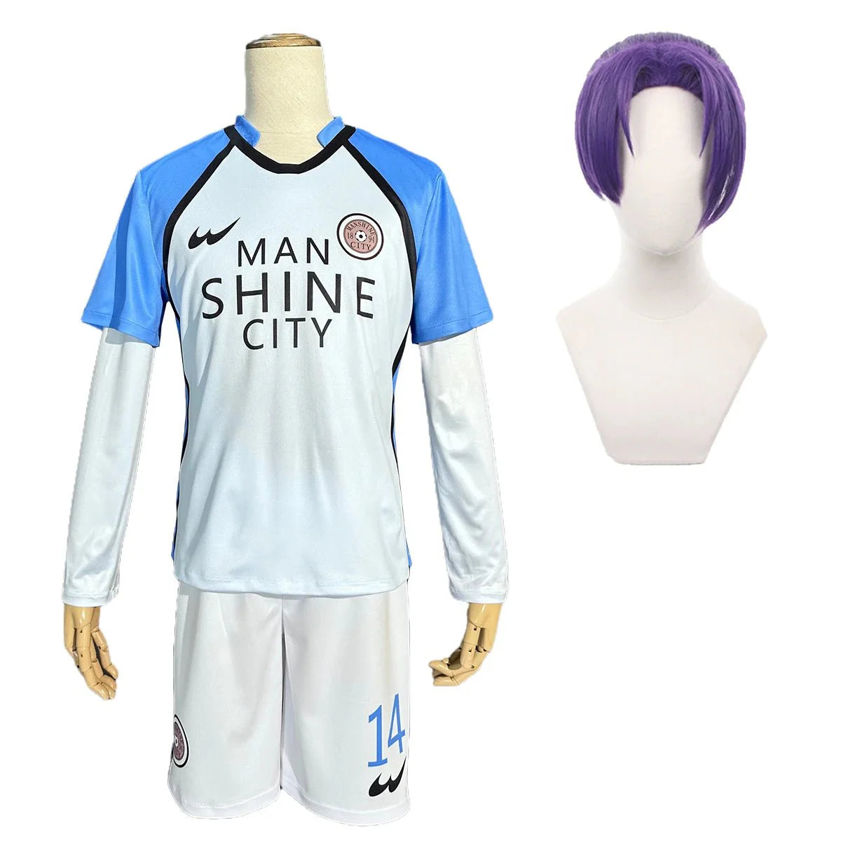 Blue Lock Anime Cosplay Costume Wig MAN SHINE CITY Nagi Reo Mikage Chigiri Rose Net Football Soccer Uniform Daily Sport - Coscosmos