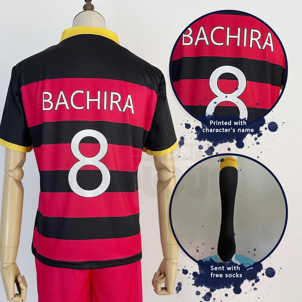 Halloweez Blue Lock Anime FC Barcha Bachira Otoya Cosplay Costume Wig Football Uniform Halloween 3PCS Set - Halloweez