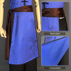 Stylish Blue Lock Anime Kaiser Cosplay Costume from Halloweez - Kung Fu Tang Suit with Wig - Halloweez