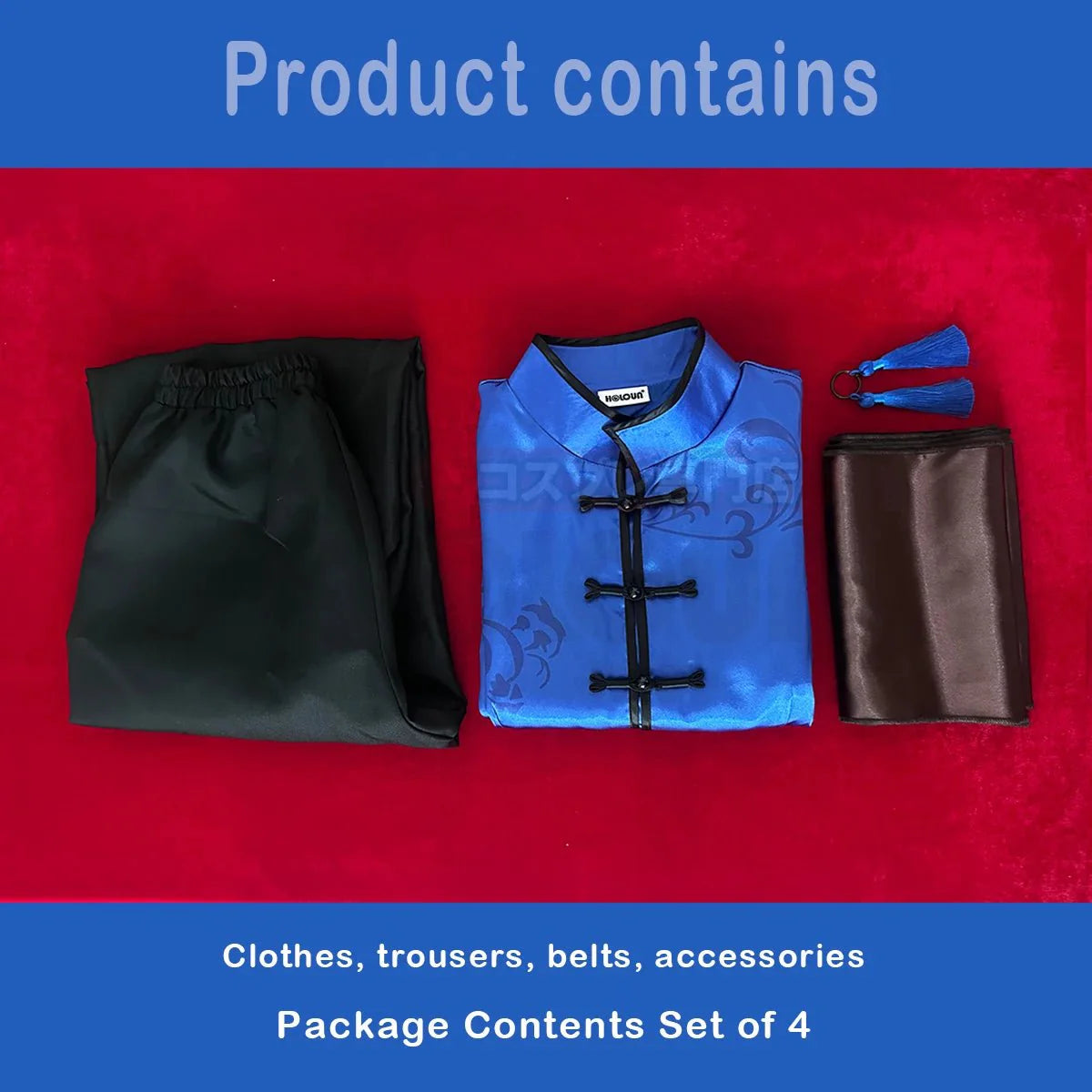 Stylish Blue Lock Anime Kaiser Cosplay Costume from Halloweez - Kung Fu Tang Suit with Wig - Halloweez
