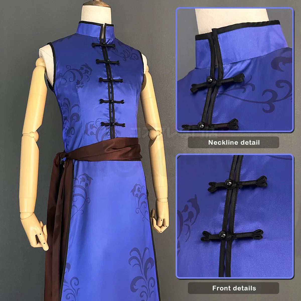 Stylish Blue Lock Anime Kaiser Cosplay Costume from Halloweez - Kung Fu Tang Suit with Wig - Halloweez