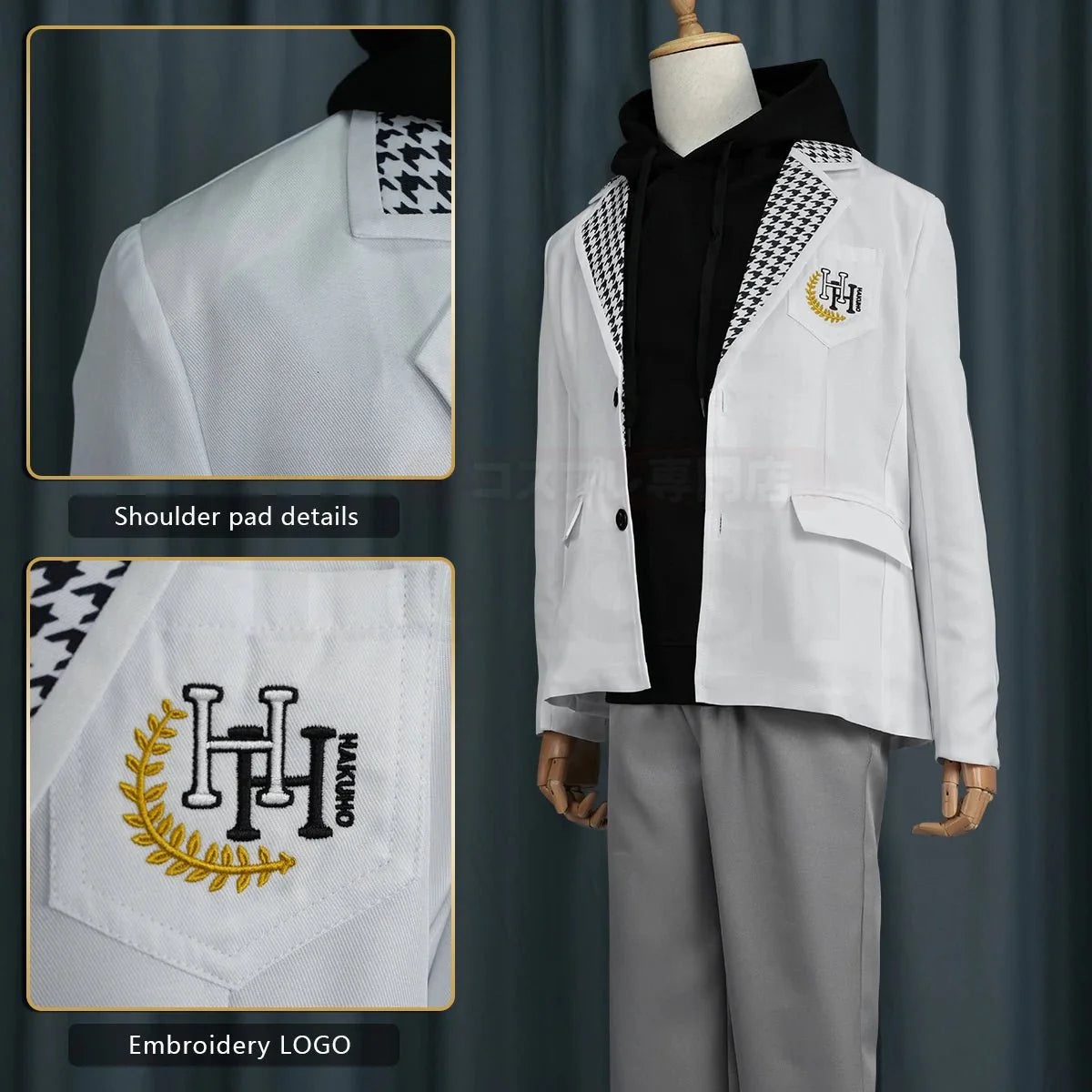 Stylish Blue Lock Anime Nagi Cosplay Costume with Black Hoodie, DK Uniform, and Synthetic Fibers - Halloweez