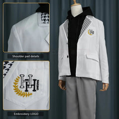 Stylish Blue Lock Anime Nagi Cosplay Costume with Black Hoodie, DK Uniform, and Synthetic Fibers - Halloweez