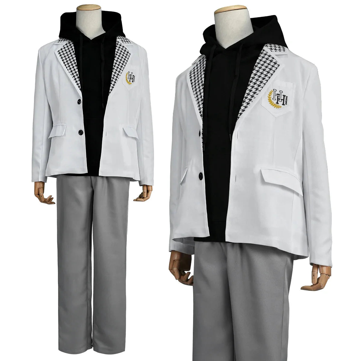 Stylish Blue Lock Anime Nagi Cosplay Costume with Black Hoodie, DK Uniform, and Synthetic Fibers - Halloweez