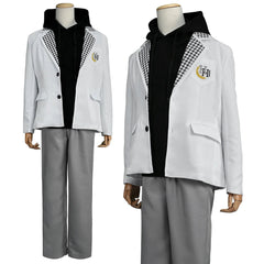 Stylish Blue Lock Anime Nagi Cosplay Costume with Black Hoodie, DK Uniform, and Synthetic Fibers - Halloweez