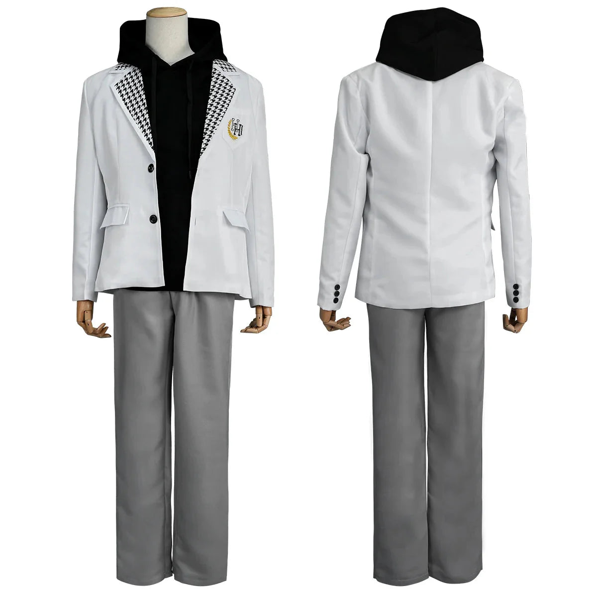 Stylish Blue Lock Anime Nagi Cosplay Costume with Black Hoodie, DK Uniform, and Synthetic Fibers - Halloweez