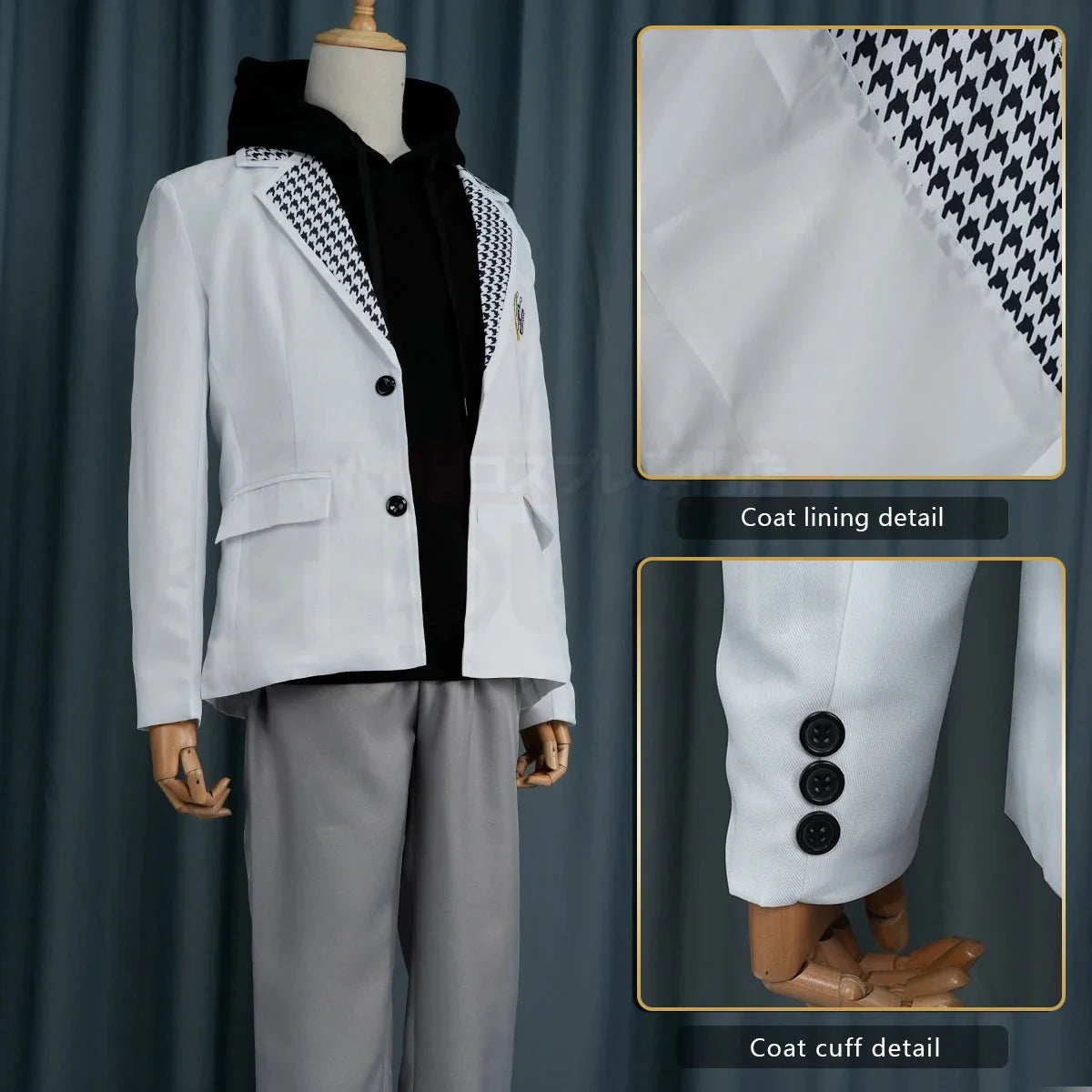 Stylish Blue Lock Anime Nagi Cosplay Costume with Black Hoodie, DK Uniform, and Synthetic Fibers - Halloweez