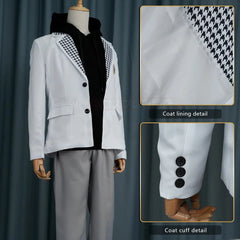 Stylish Blue Lock Anime Nagi Cosplay Costume with Black Hoodie, DK Uniform, and Synthetic Fibers - Halloweez