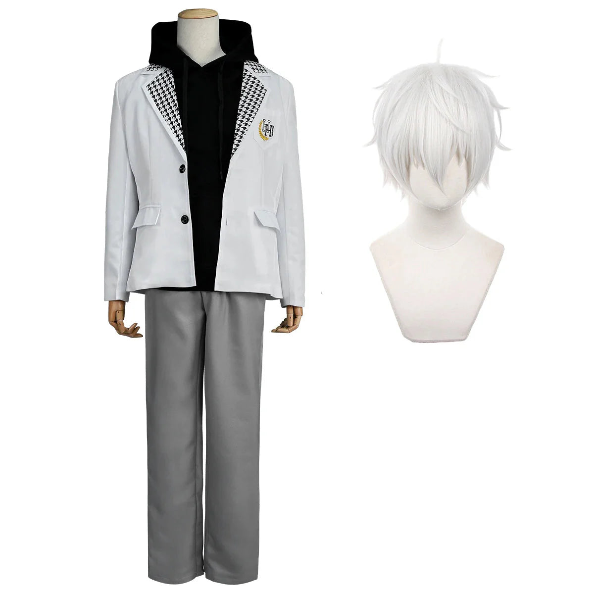 Stylish Blue Lock Anime Nagi Cosplay Costume with Black Hoodie, DK Uniform, and Synthetic Fibers - Halloweez