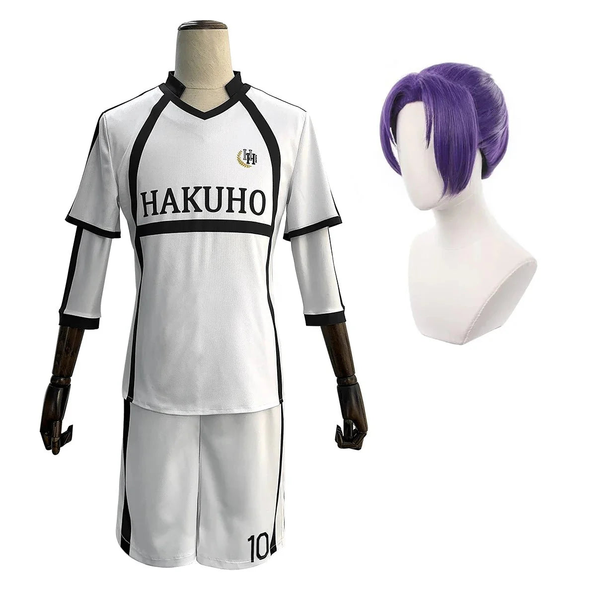 Blue Lock Anime Nagi NO.7 Reo Mikage NO.10 Cosplay Costume Jersey Wig Rose Net Football Soccer Uniform Sport Wearing - Coscosmos